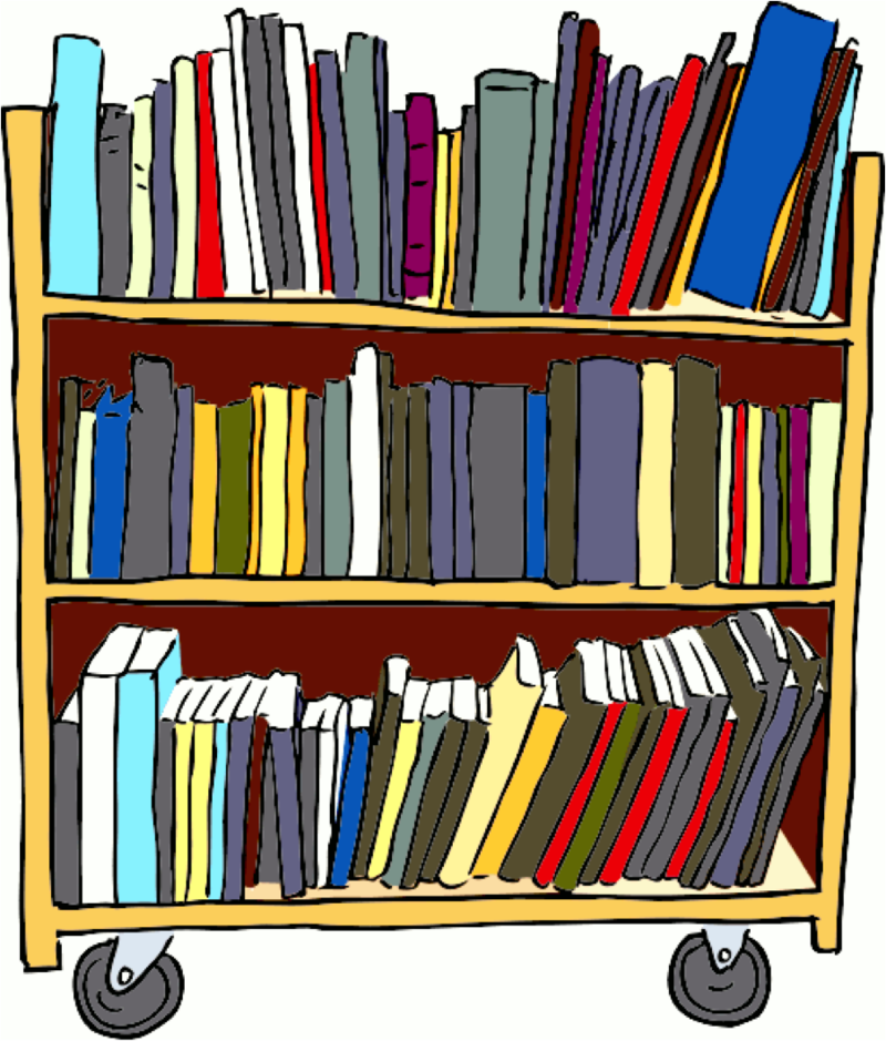 image of a cart of books