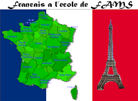 Picture of French Flag with map of France and Eiffel Tower